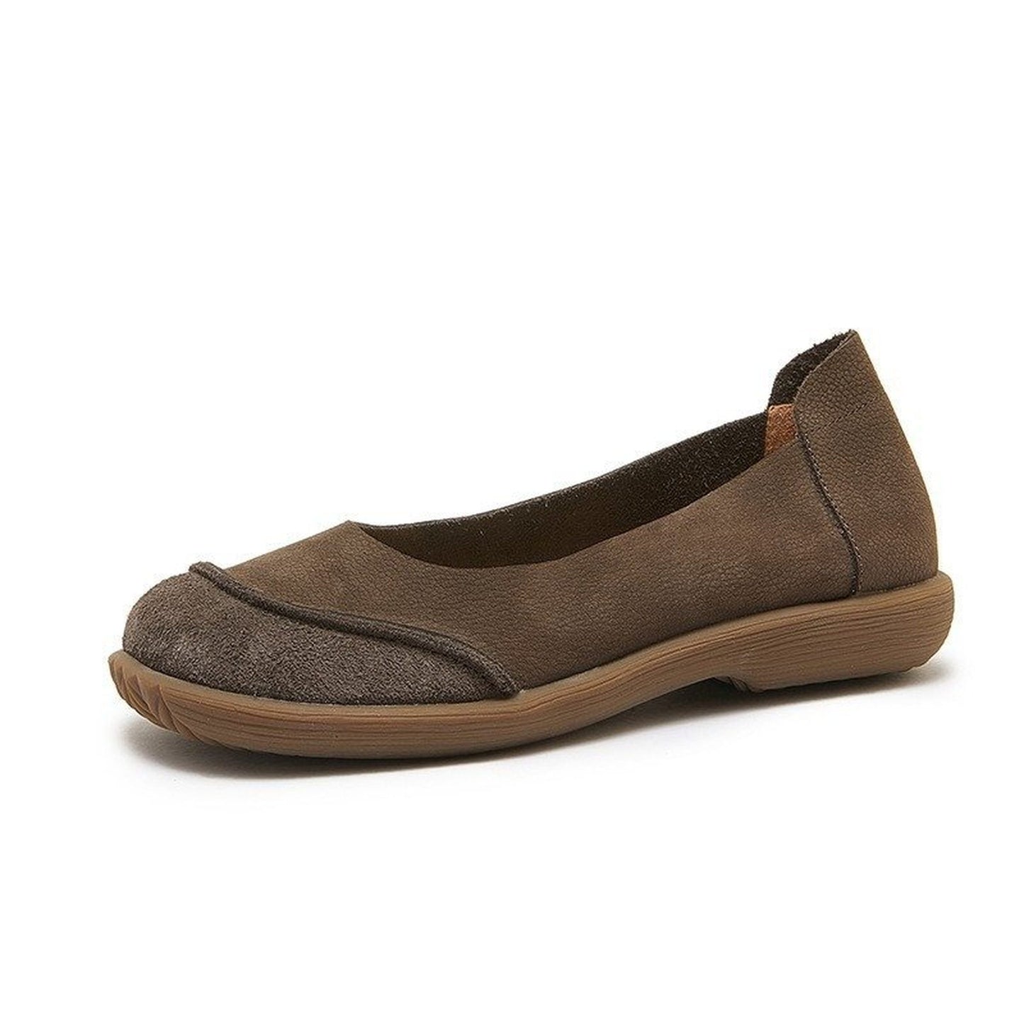 full grain leather retro flat slip on shoes for summer 05