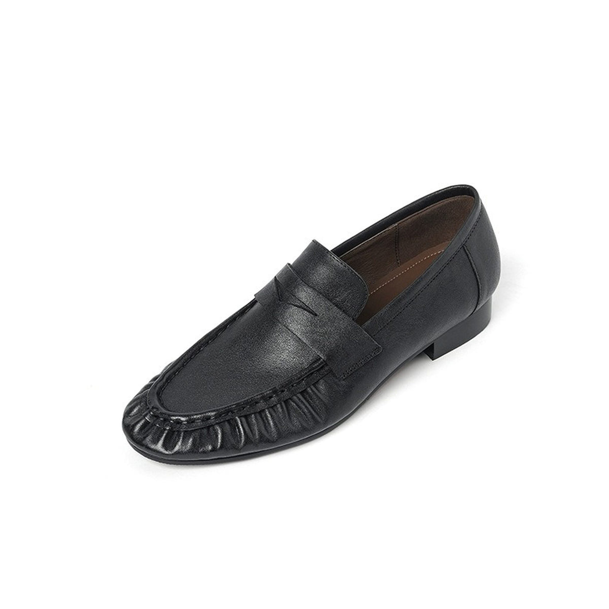HAJINK Round Toe Cowhide Loafer Shoes 06