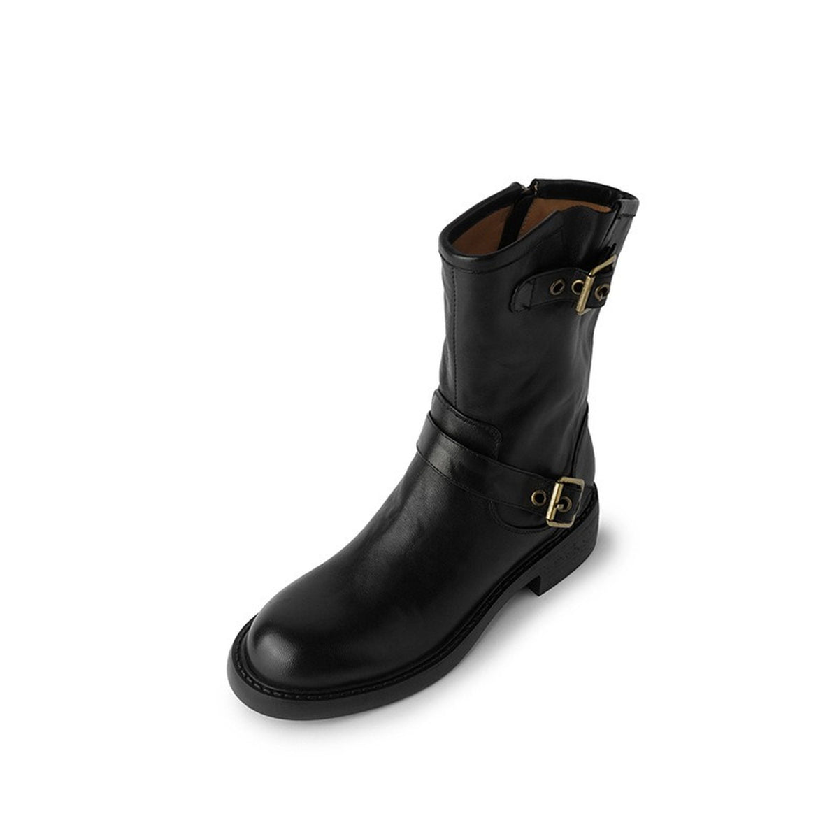 HAJINK Round Toe Sheepskin Ankle Boots 06