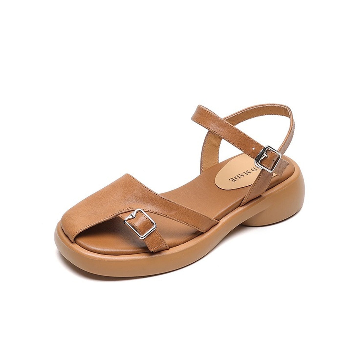 half open toe mid block heel closed toe roman leather s 06