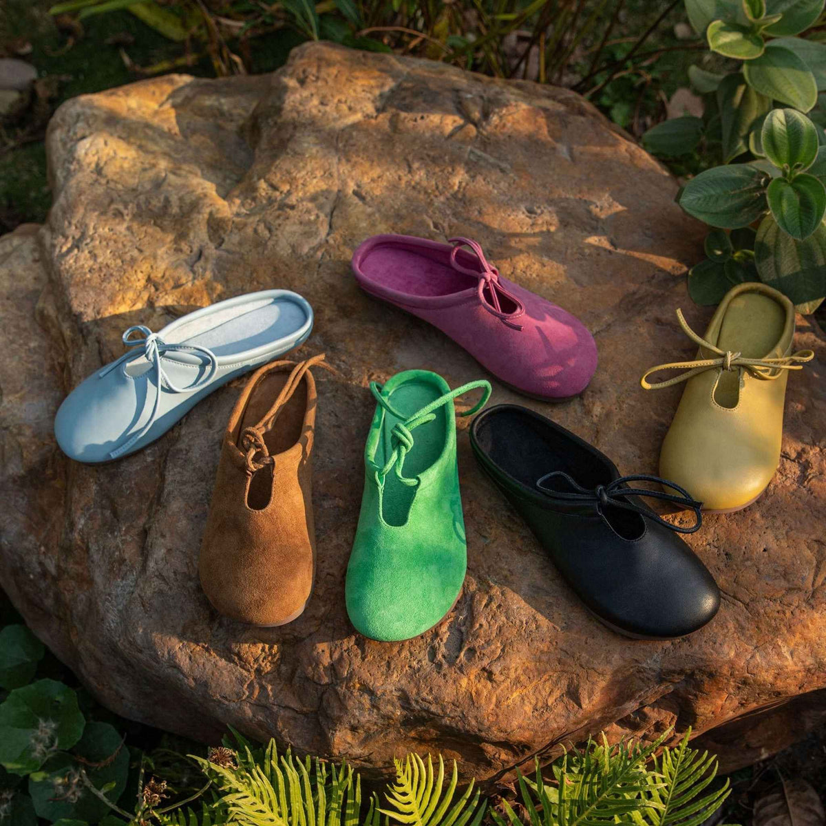 soft sheepskin closed toe half slippers for spring in l 01