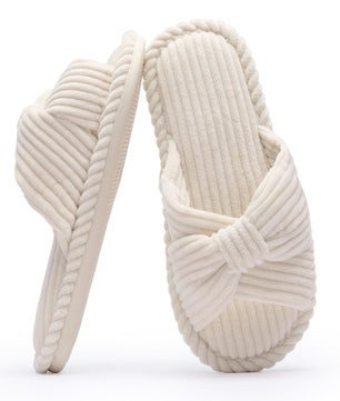 Bow Corduroy Slippers