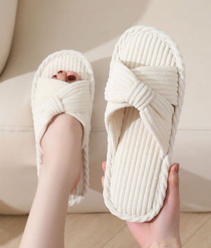 Bow Corduroy Slippers