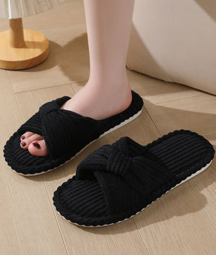 Bow Corduroy Slippers