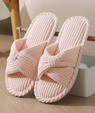 Bow Corduroy Slippers