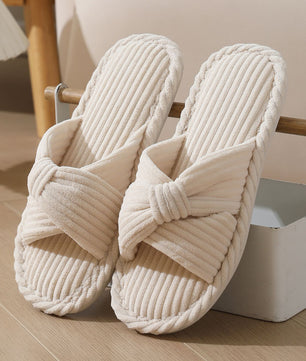 Bow Corduroy Slippers