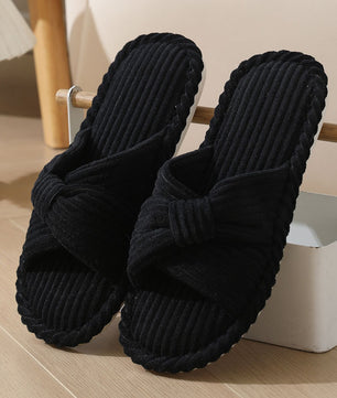 Bow Corduroy Slippers