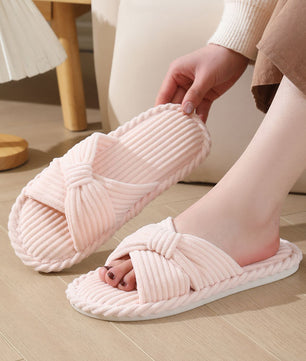 Bow Corduroy Slippers