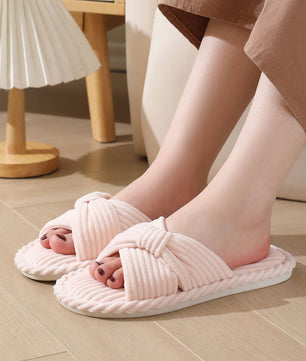 Bow Corduroy Slippers