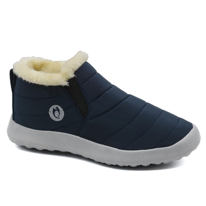 HAJINK Winter Boots for Women Lightweight Comfortable Plush Waterproof Stylish Solid Color Ladies Ankle Shoes