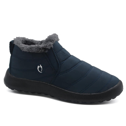 Women Boots Warm Lightweight Waterproof Soft Slip-On Casual Black Ankle Winter Snow Shoes