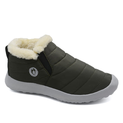 HAJINK Winter Boots for Women Lightweight Comfortable Plush Waterproof Stylish Solid Color Ladies Ankle Shoes