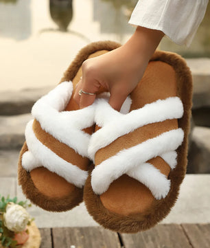 Cross Fluffy Slippers