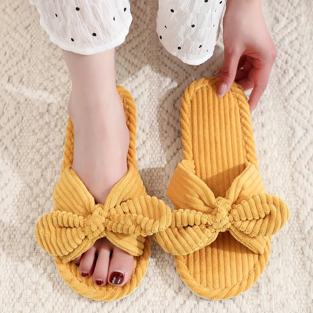 Cute Bow Slippers