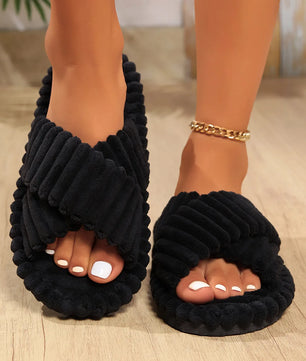 Corduroy Crossbands Slippers