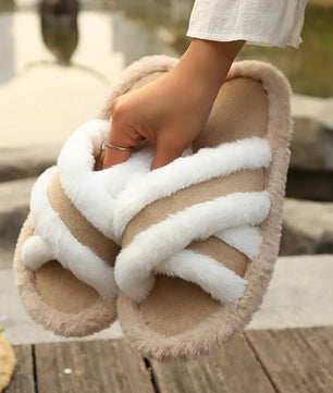 Cross Fluffy Slippers