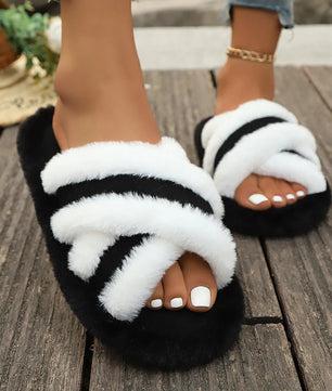 Cross Fluffy Slippers