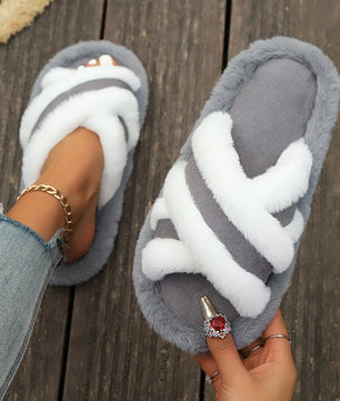 Cross Fluffy Slippers
