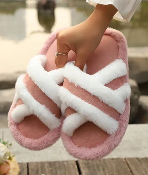 Cross Fluffy Slippers