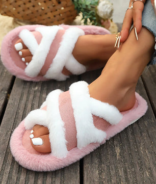 Cross Fluffy Slippers