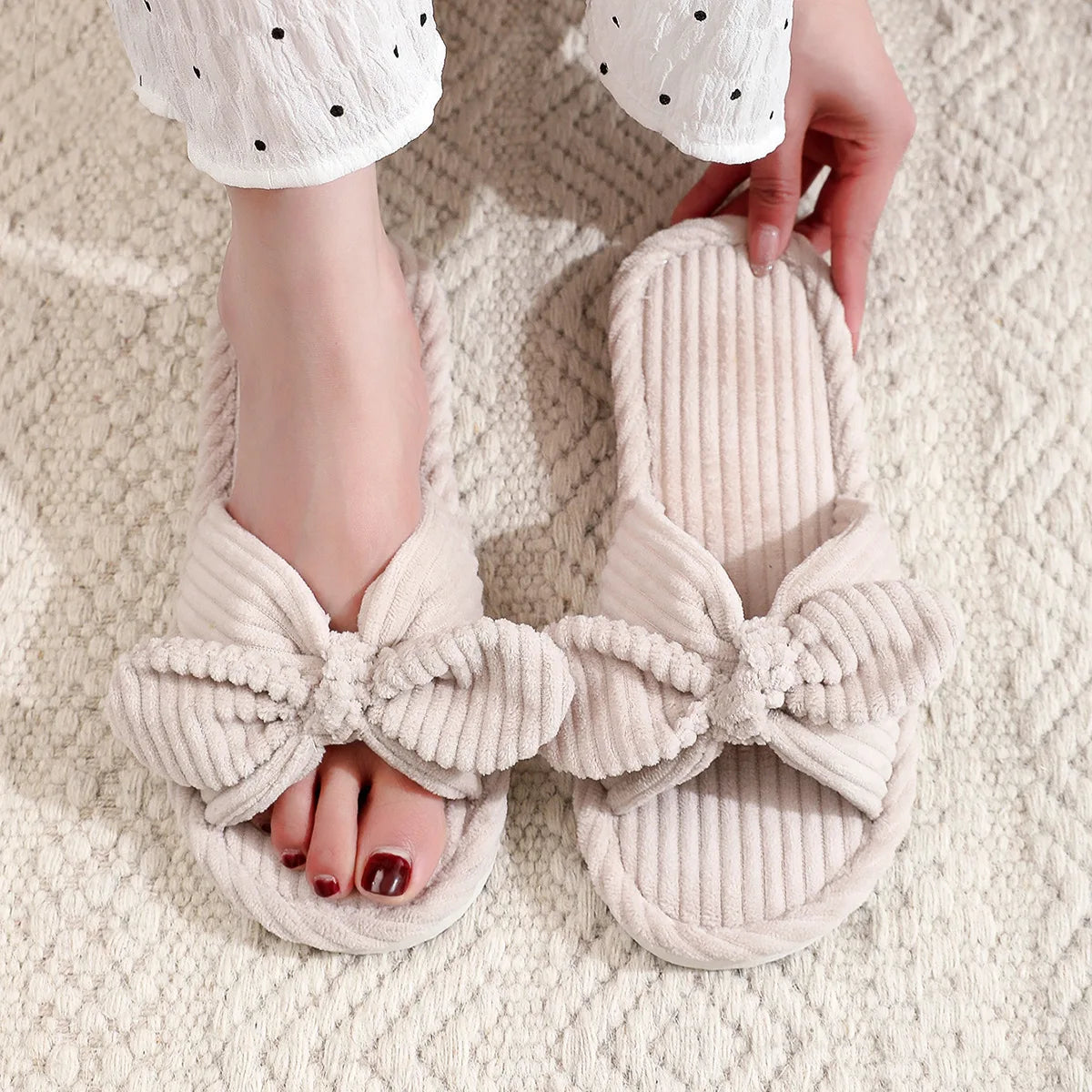 Cute Bow Slippers