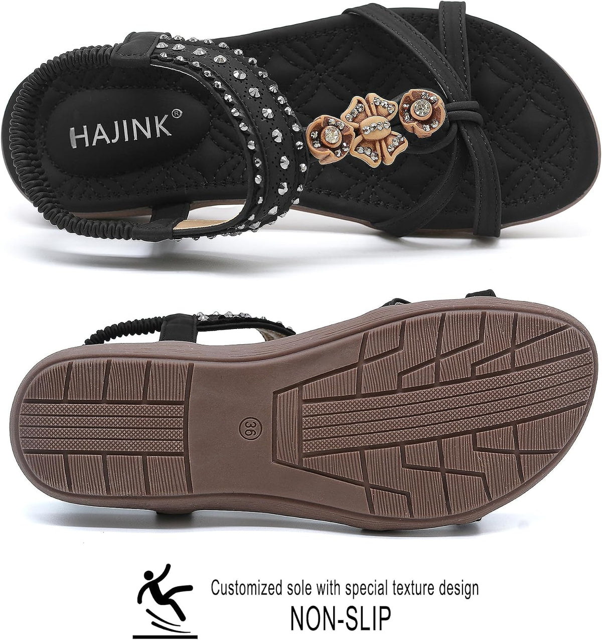 HAJINK Bohemian Flat Slip-On Sandals - 5