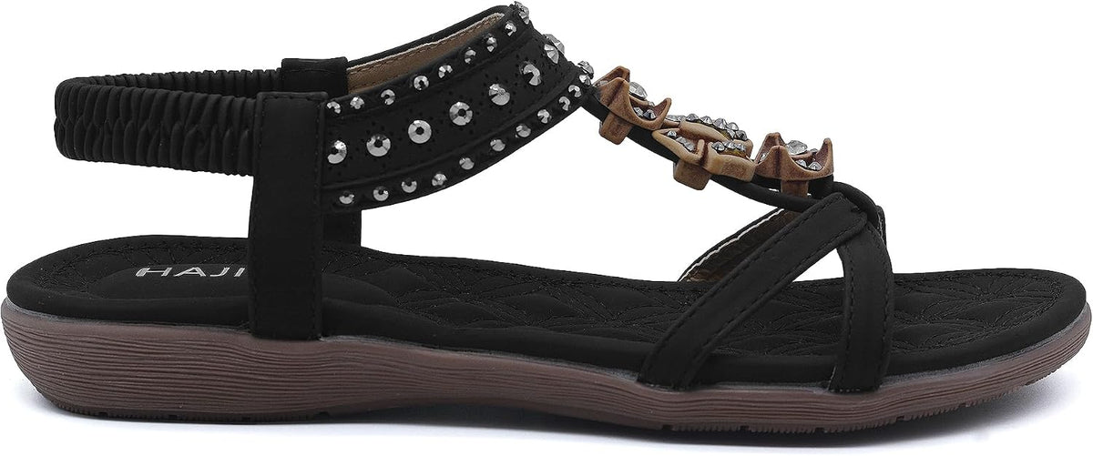 HAJINK Bohemian Flat Slip-On Sandals - 6
