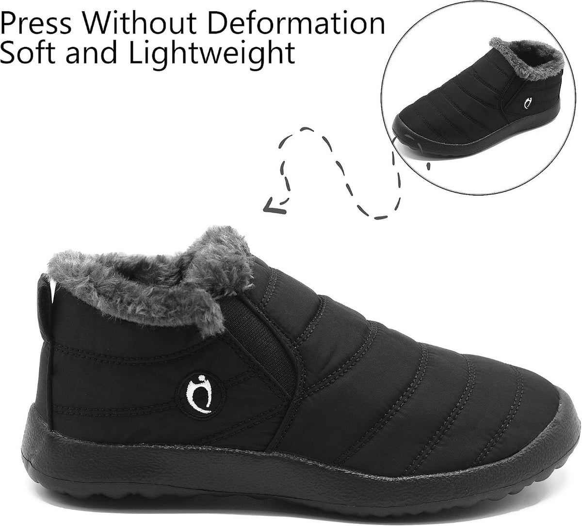 HAJINK Waterproof Slip-On Snow Ankle Boots - 07-side