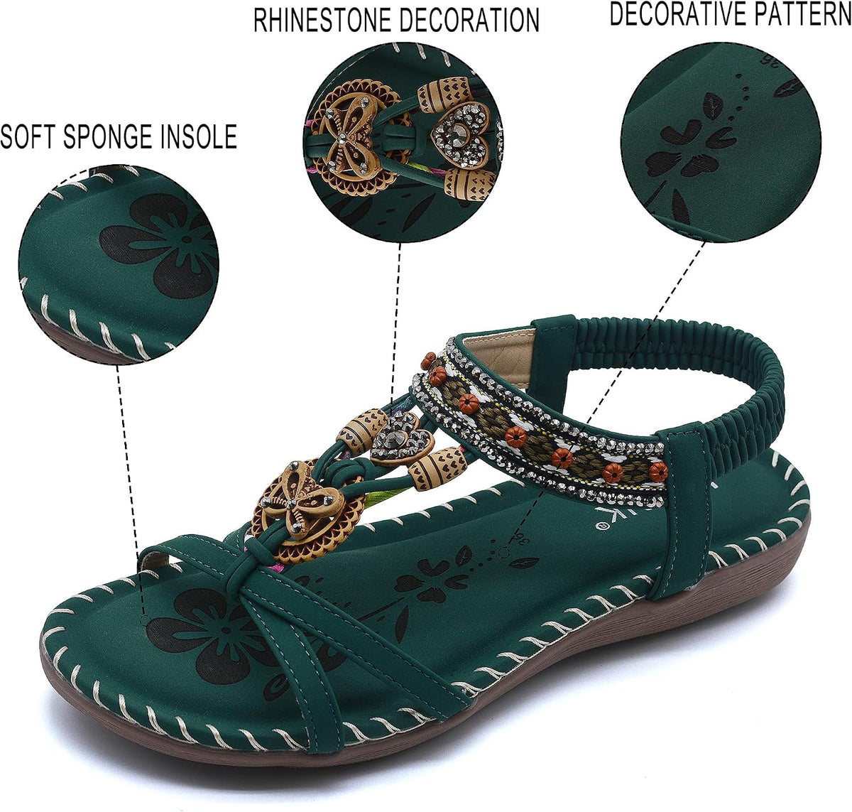 HAJINK Bohemian Flat Walking Sandals - 3
