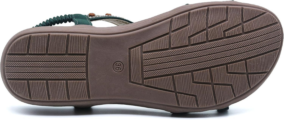 HAJINK Bohemian Flat Walking Sandals - 6