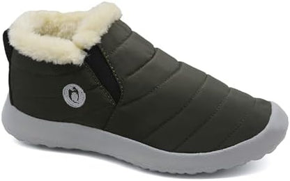 HAJINK Plush Waterproof Ankle Boots - Olive
