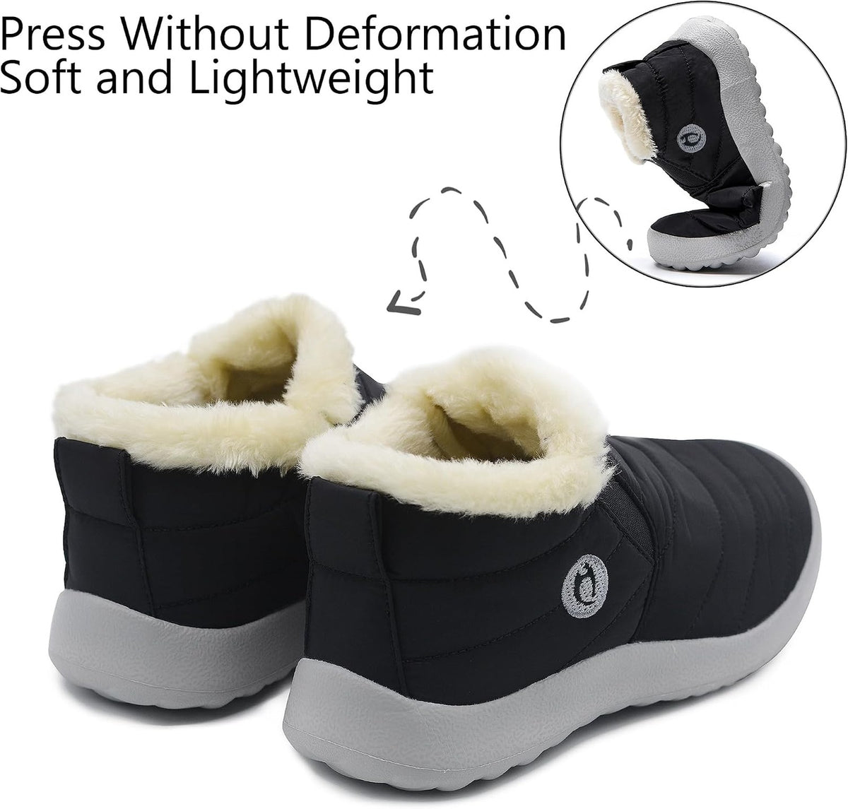 HAJINK Plush Waterproof Ankle Boots - 06-back