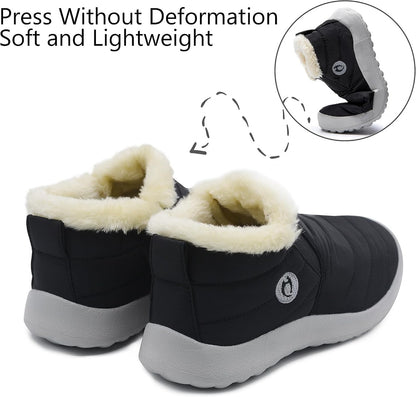 HAJINK Plush Waterproof Ankle Boots - 06-back