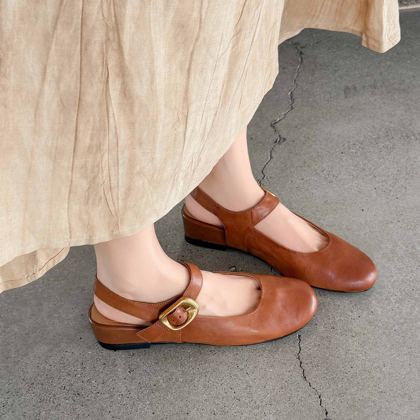 artistic retro sheepskin wedge heel open back mary jane 02