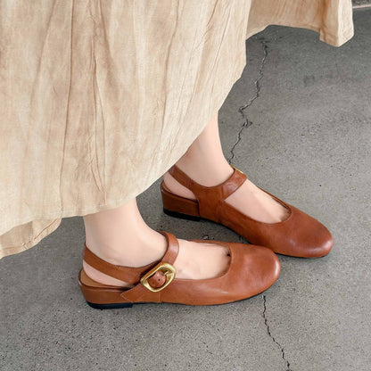 artistic retro sheepskin wedge heel open back mary jane 02