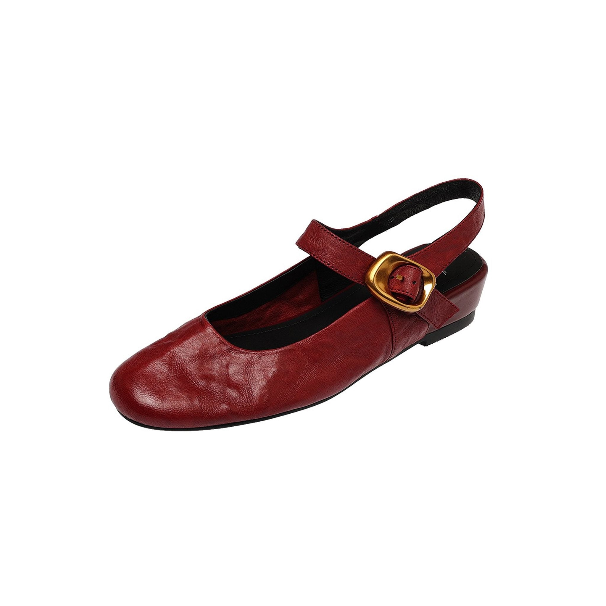 artistic retro sheepskin wedge heel open back mary jane 04