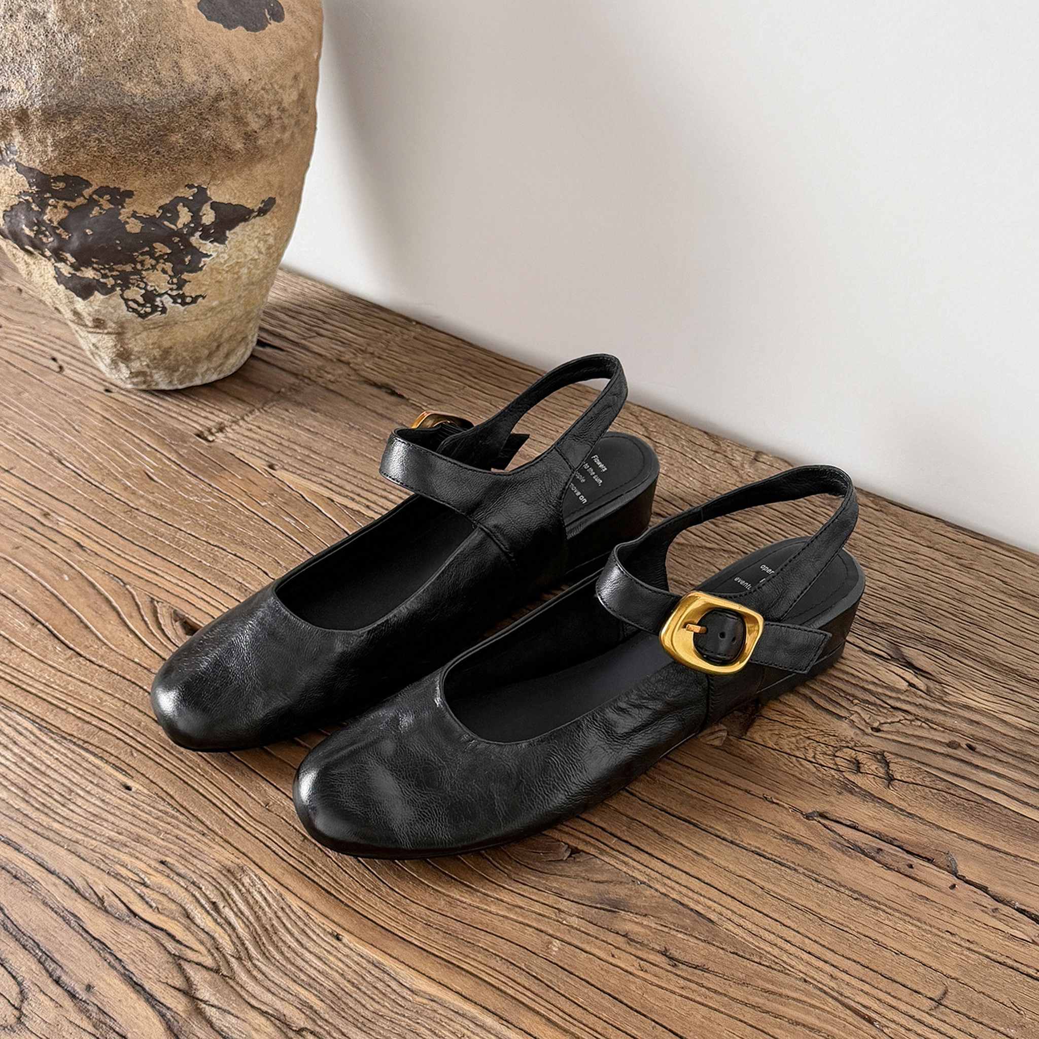 artistic retro sheepskin wedge heel open back mary jane 06