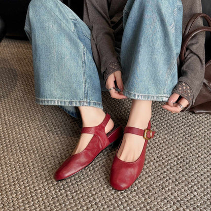artistic retro sheepskin wedge heel open back mary jane 08