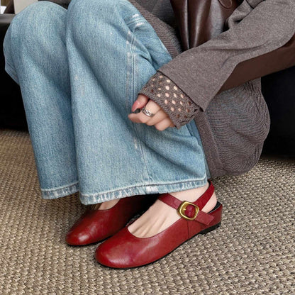 artistic retro sheepskin wedge heel open back mary jane 09