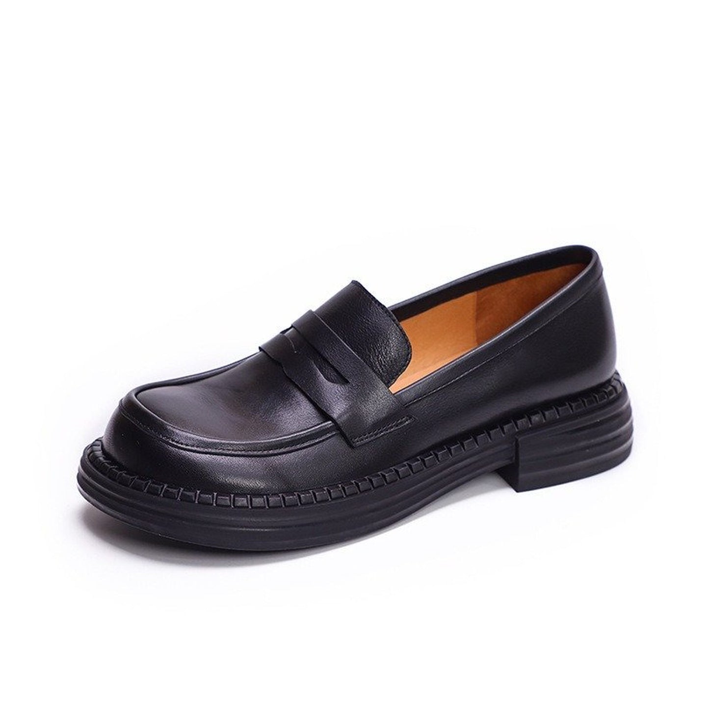 british full grain cowhide loafers for women in black c 05