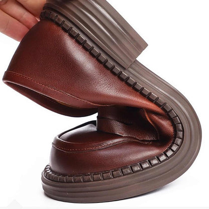 british full grain cowhide loafers for women in black c 07