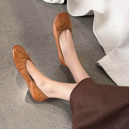 HAJINK Bowknot Cowhide Flats 03