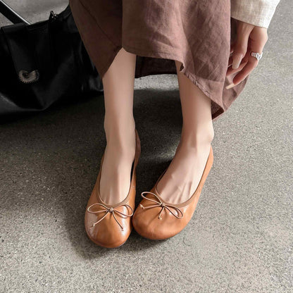 HAJINK Bowknot Cowhide Flats 07