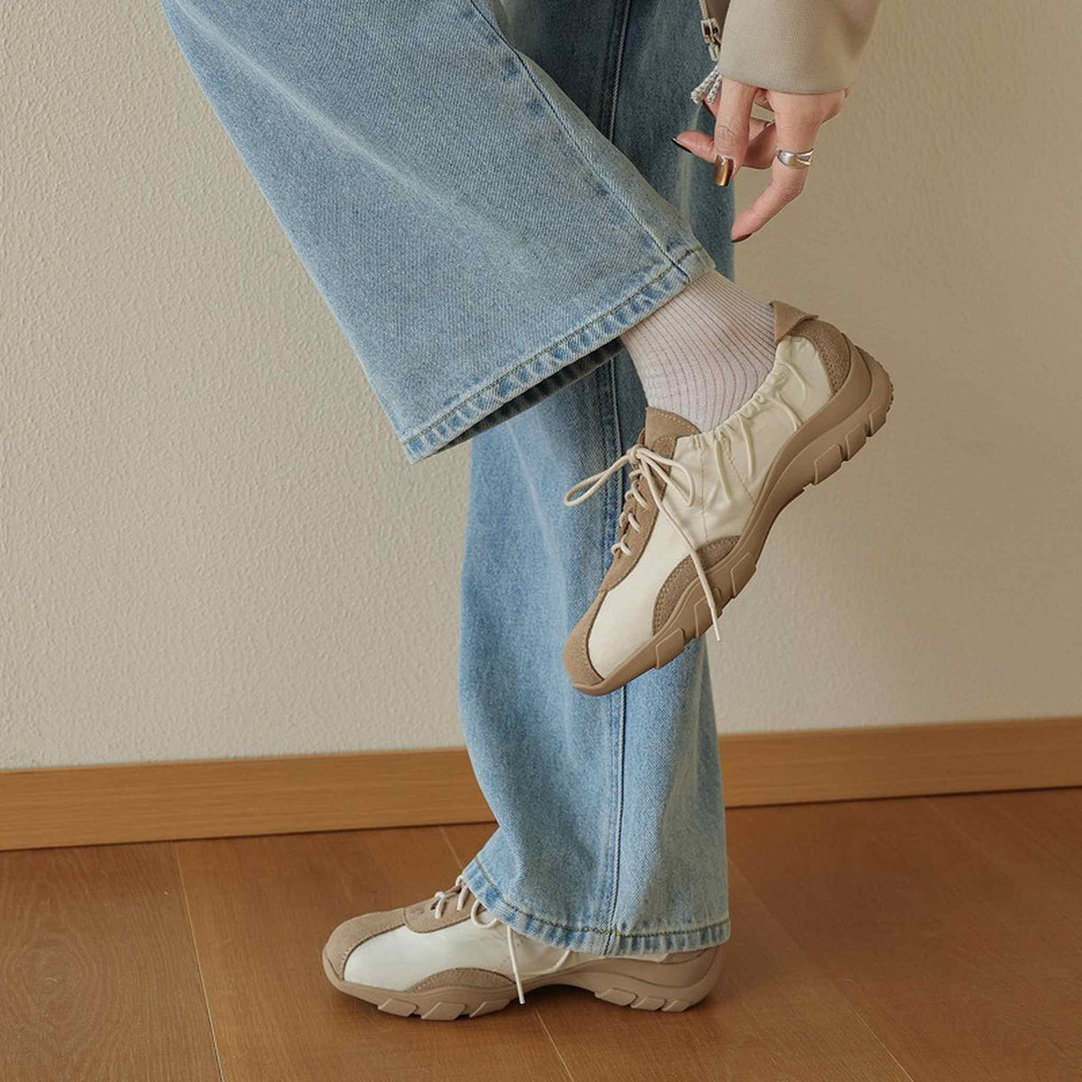 HAJINK Platform Cowhide Flats 01