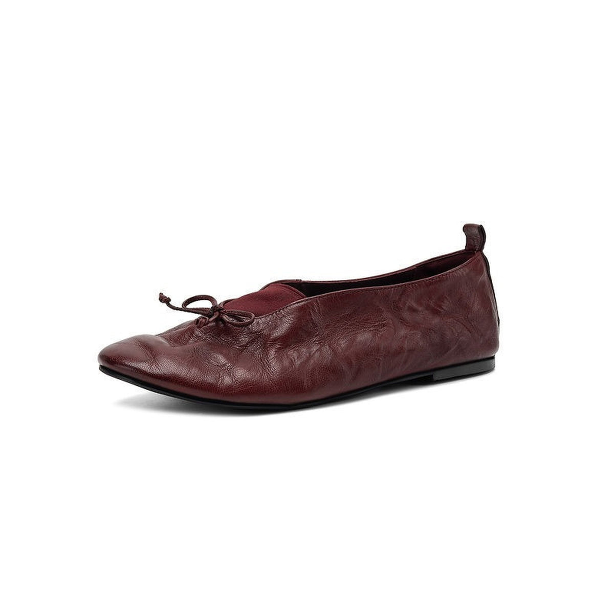 HAJINK Round Toe Bowknot Sheepskin Flats 05