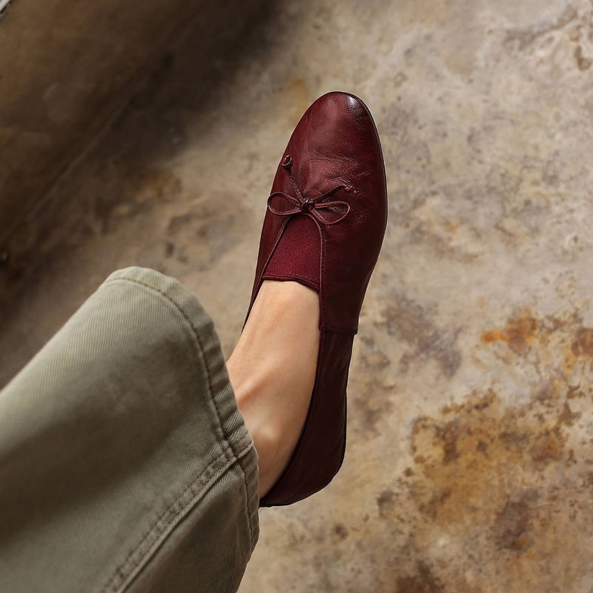 HAJINK Round Toe Bowknot Sheepskin Flats 13