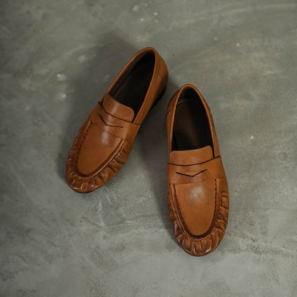 HAJINK Round Toe Cowhide Loafer Shoes 13