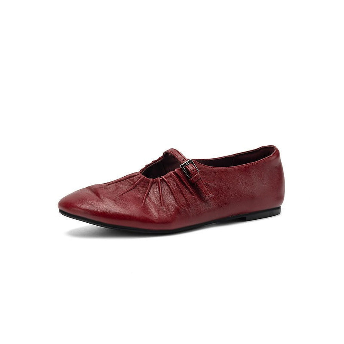 HAJINK Round Toe Flat Sheepskin Mary Jane Shoes 05