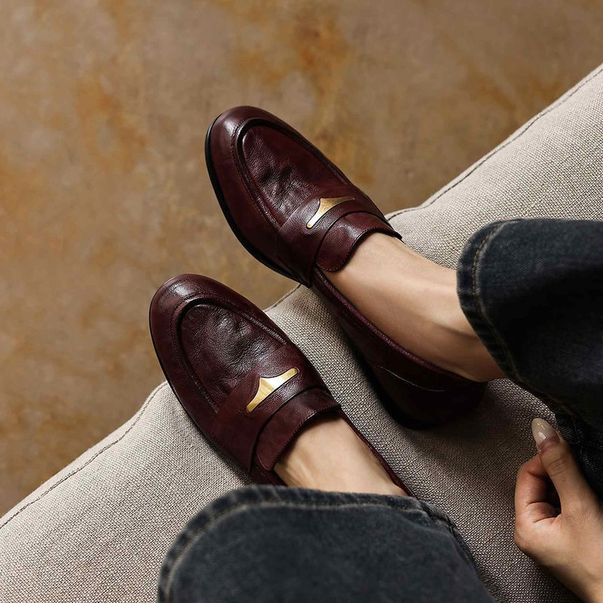 HAJINK Round Toe Sheepskin Loafer Shoes 11