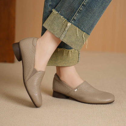HAJINK Round Toe Soft Sole Sheepskin Loafer Shoes 02